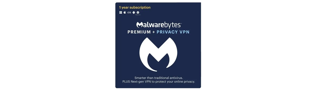 Malwarebytes Premium + Privacy VPN Bundle – 1-Year / 4-Device
