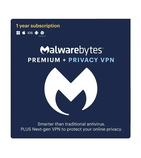Malwarebytes Premium + Privacy VPN Bundle – 1-Year / 4-Device